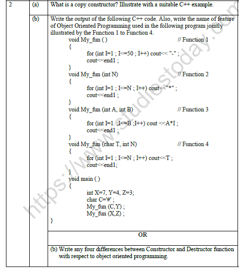 CBSE Class 12 Computer Science Sample Paper 2021 Set C Solved